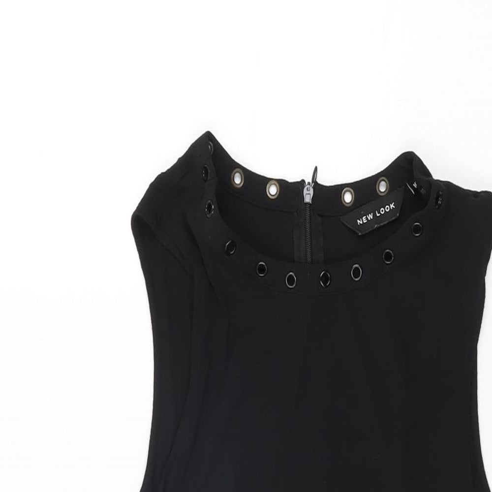 Womens UK Size 10 New Look Black Basic T-Shirt