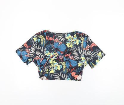 Womens UK Size 16 PRETTYLITTLETHING Blue Cropped T-Shirt