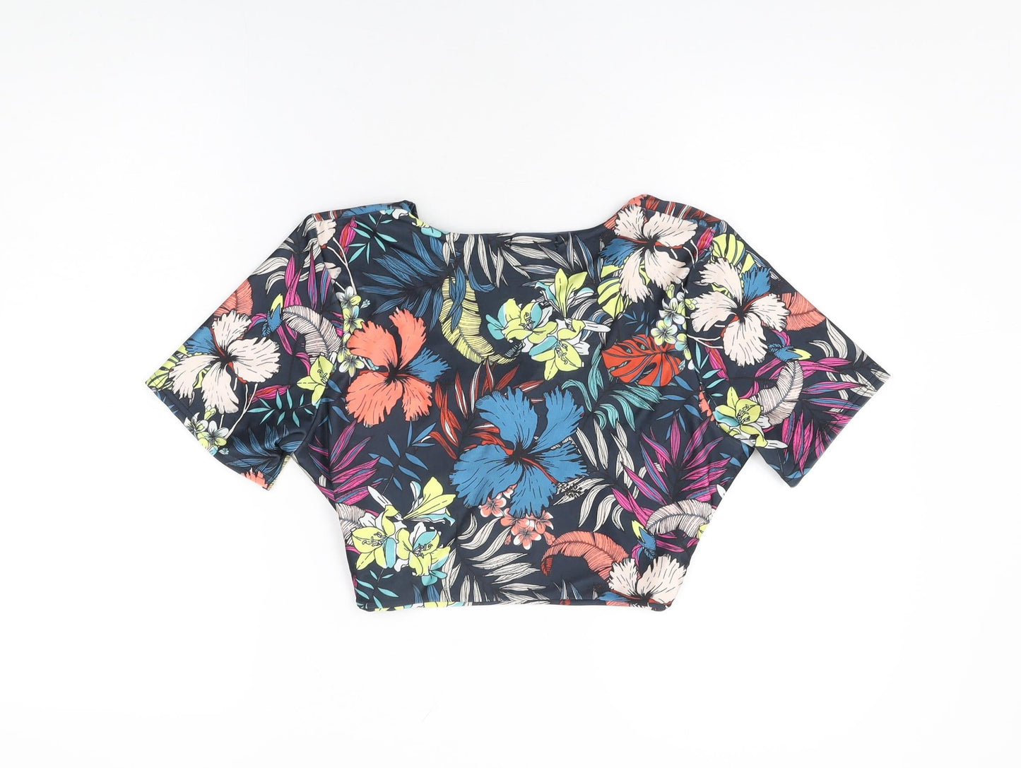 Womens UK Size 16 PRETTYLITTLETHING Blue Cropped T-Shirt