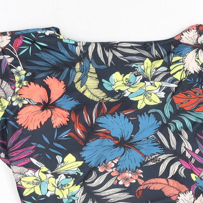 Womens UK Size 16 PRETTYLITTLETHING Blue Cropped T-Shirt