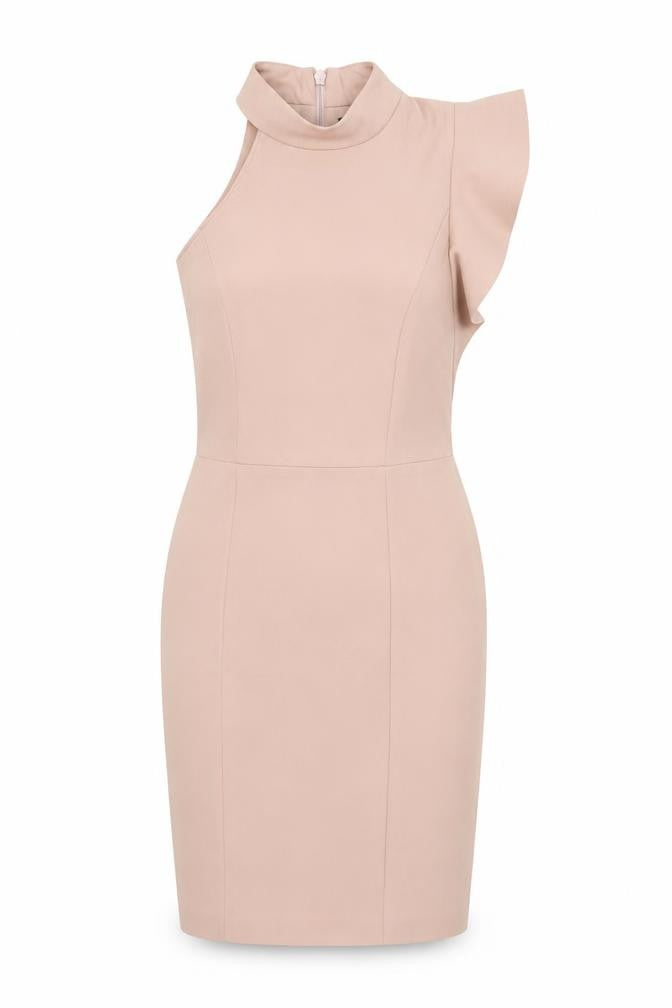 River Island Womens Pink Polyester Bodycon Size 8 Round Neck Zip