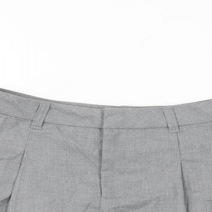 H&M Womens Grey Polyester Mini Skirt Size S Zip