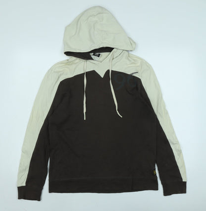 Raw Mens Brown Cotton Pullover Hoodie Size M - Raw