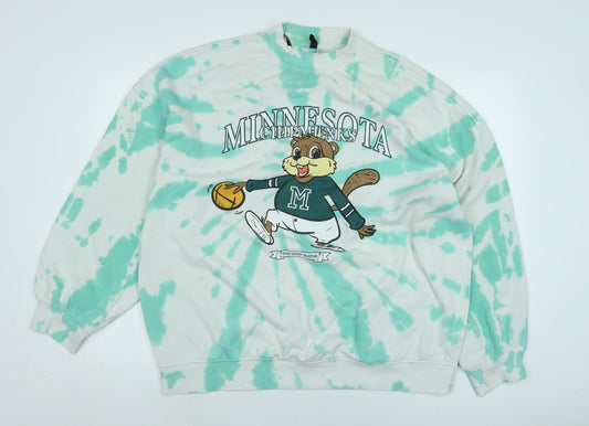 Divided Womens Green Cotton Pullover Sweatshirt Size M