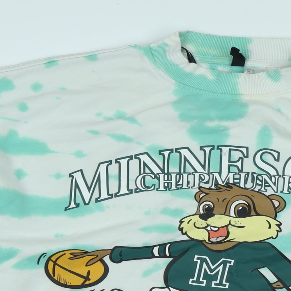 Divided Womens Green Cotton Pullover Sweatshirt Size M