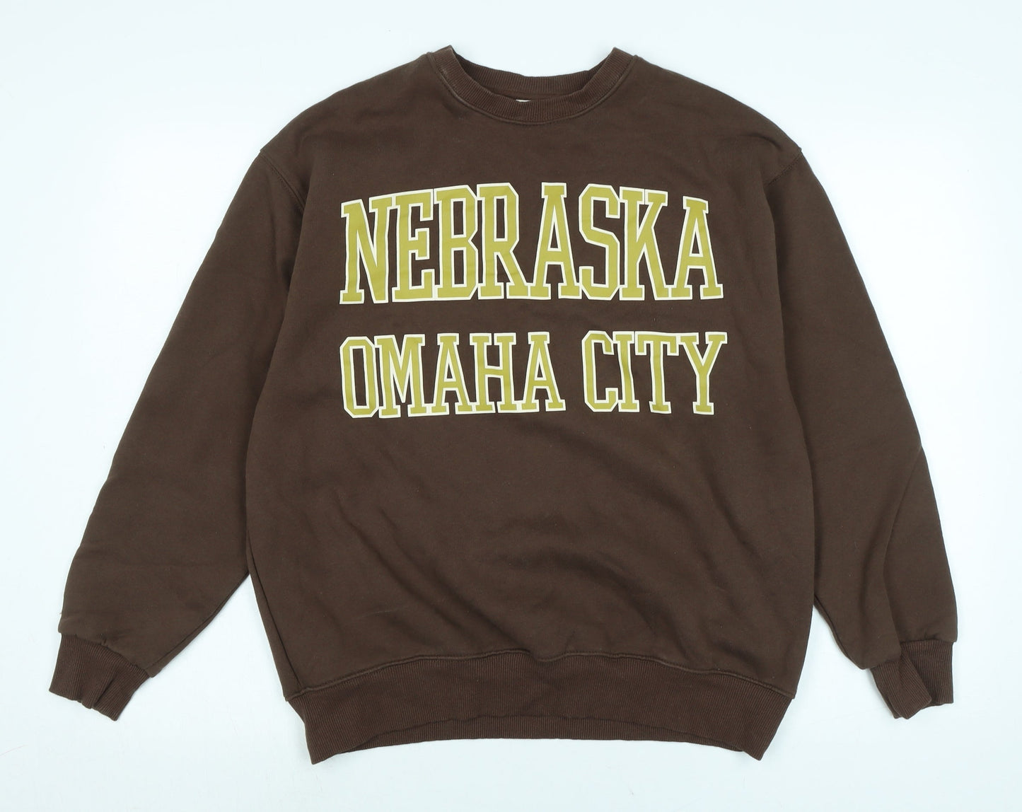 Mens UK Size S Pull&Bear Brown Pullover Sweatshirt