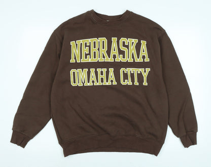 Mens UK Size S Pull&Bear Brown Pullover Sweatshirt