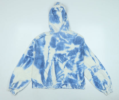 New York Womens Blue Cotton Pullover Hoodie Size M