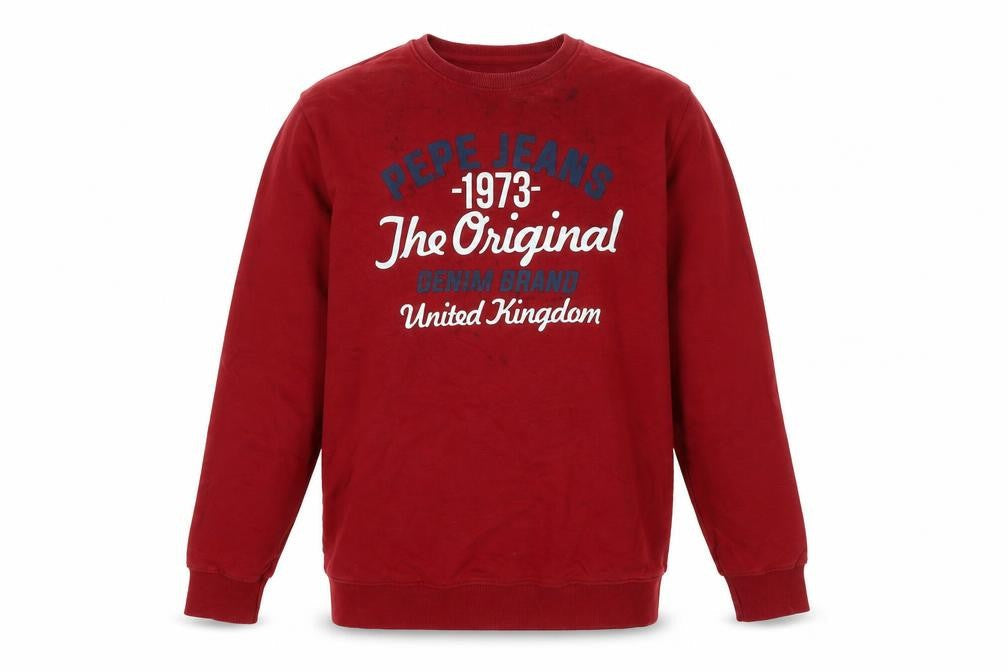 Mens UK Size L Pepe Jeans Red Pullover Sweatshirt