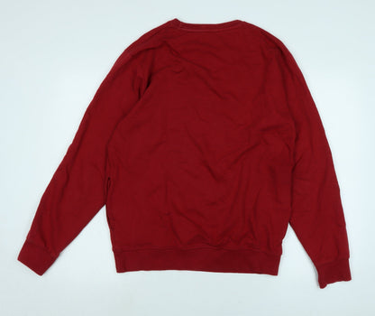 Mens UK Size L Pepe Jeans Red Pullover Sweatshirt
