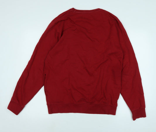 Mens UK Size L Pepe Jeans Red Pullover Sweatshirt