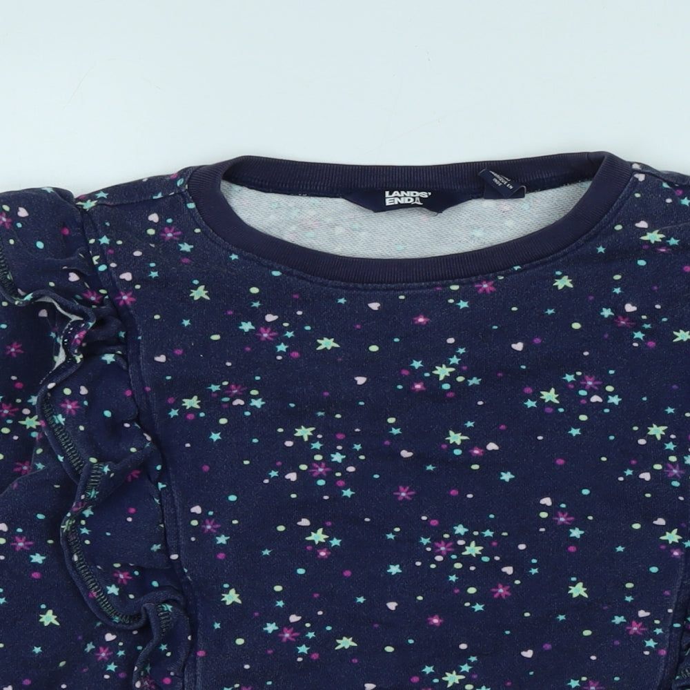 Womens UK Size L Lands End Blue Pullover Sweatshirt