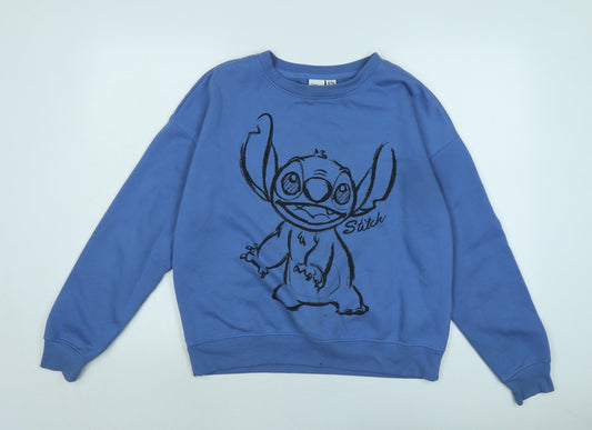 Womens UK Size S Disney Blue Pullover Sweatshirt