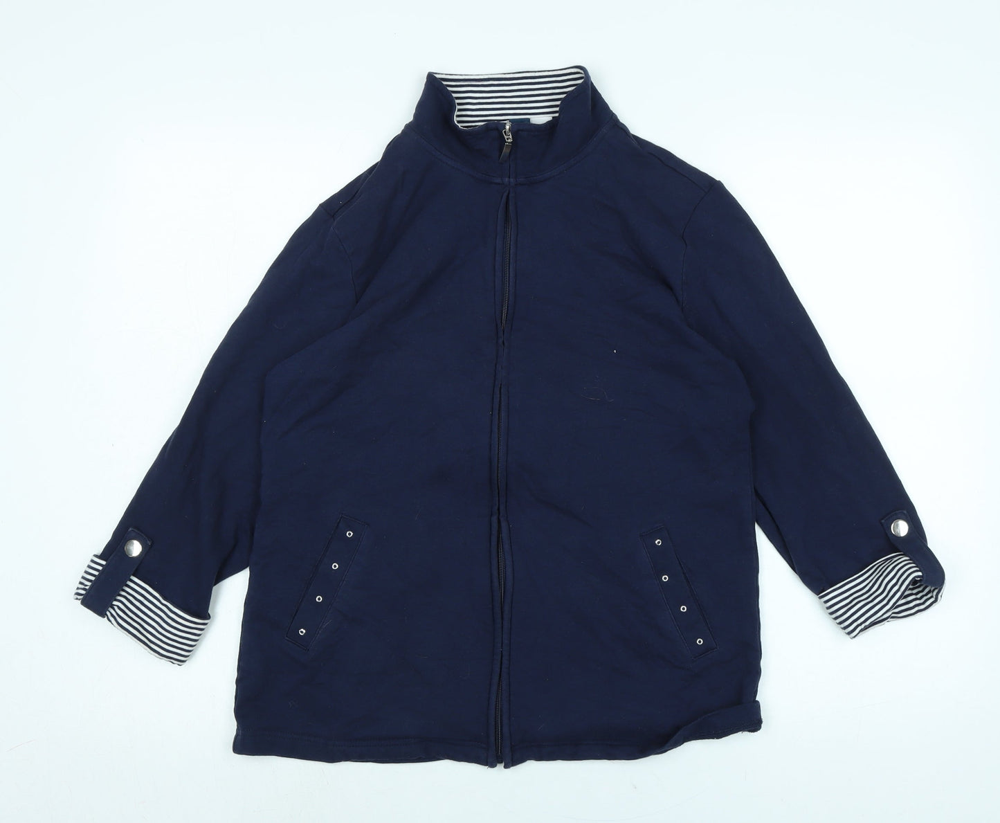 Karen Scott Womens Blue Jacket Size M Zip - karen Scott