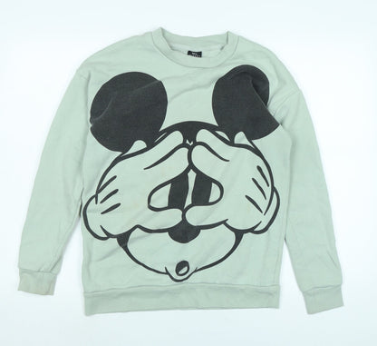 Womens UK Size S Disney Green Pullover Sweatshirt