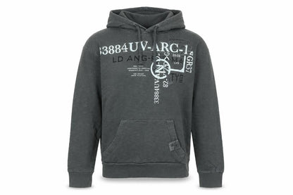 DENIM SEVENTY THREE Mens Grey Cotton Pullover Hoodie Size S - Denim Seventy three