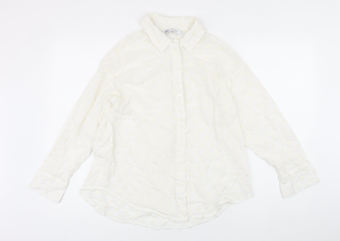 Womens UK Size 8 Zara White Basic Blouse
