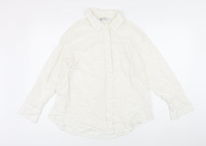 Womens UK Size 8 Zara White Basic Blouse