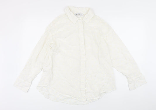 Womens UK Size 8 Zara White Basic Blouse