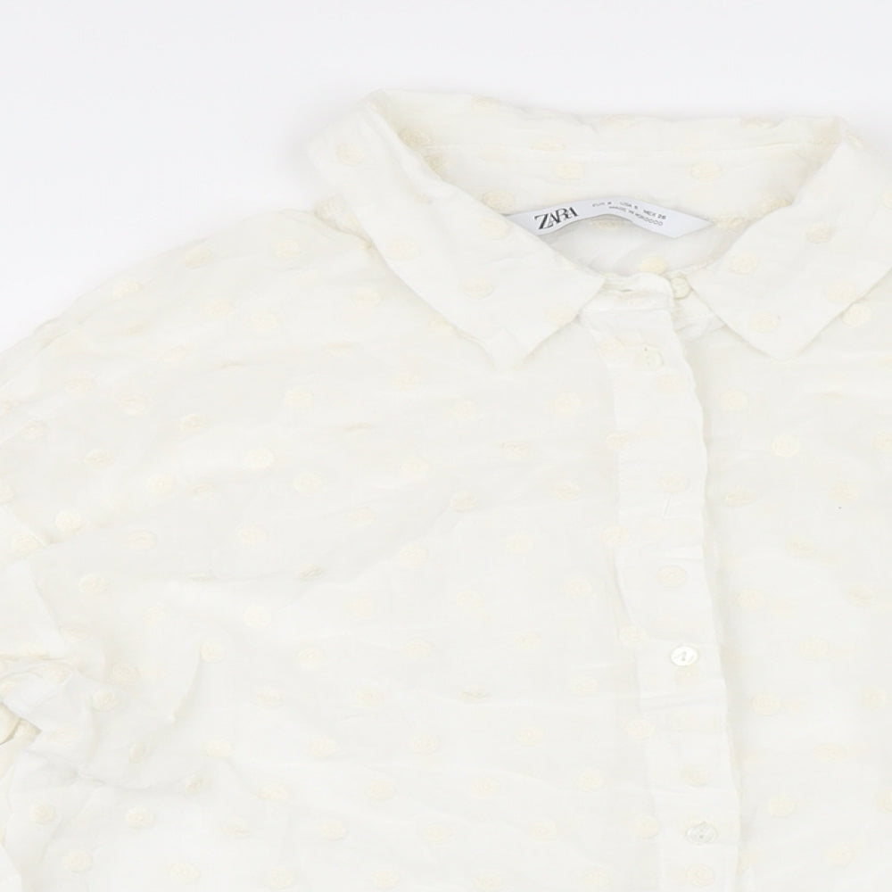 Womens UK Size 8 Zara White Basic Blouse