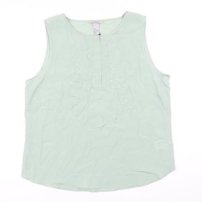 Womens UK Size 18 H&M Green Tunic Blouse