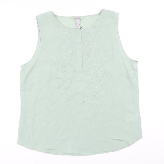 Womens UK Size 18 H&M Green Tunic Blouse