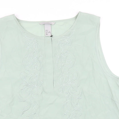 Womens UK Size 18 H&M Green Tunic Blouse
