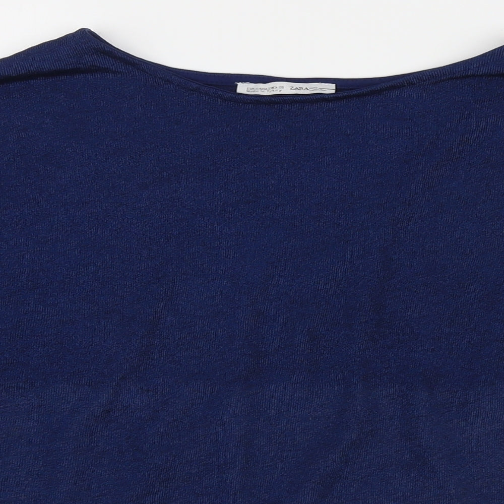 Womens UK Size S Zara Blue Tunic Blouse