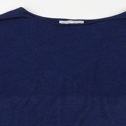Womens UK Size S Zara Blue Tunic Blouse