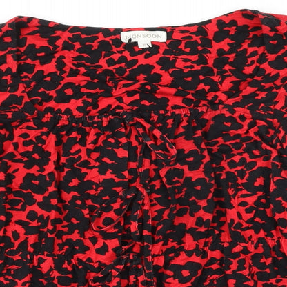 Womens UK Size S Monsoon Red Tunic Blouse