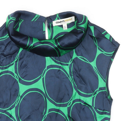 Womens UK Size XL Clements Ribeiro Green Tunic Blouse
