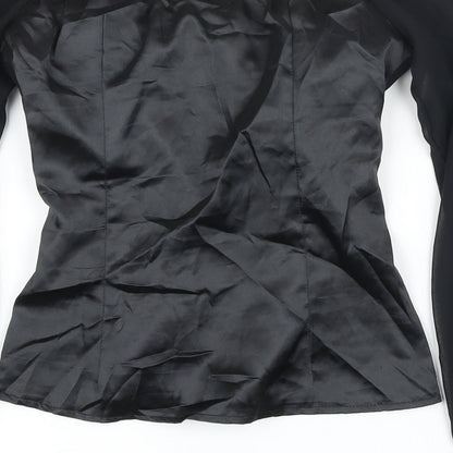 Womens UK Size 4 PRETTYLITTLETHING Black Cropped Blouse