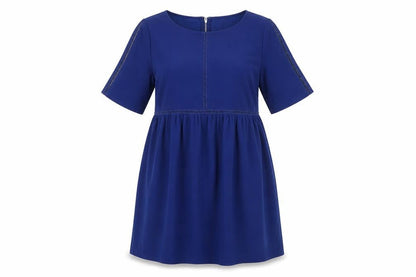 Topshop Womens Blue Polyester A-Line Size 8 Boat Neck Tie