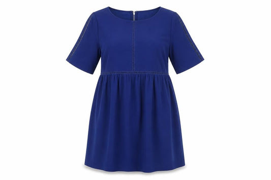 Topshop Womens Blue Polyester A-Line Size 8 Boat Neck Tie