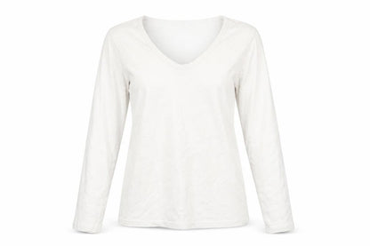 Orbix Womens White Viscose Basic T-Shirt Size M Scoop Neck