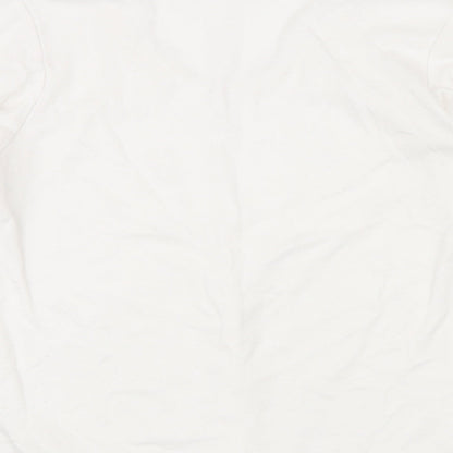 Orbix Womens White Viscose Basic T-Shirt Size M Scoop Neck