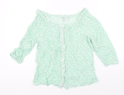 Womens UK Size 12 M&Co Green Tunic Blouse