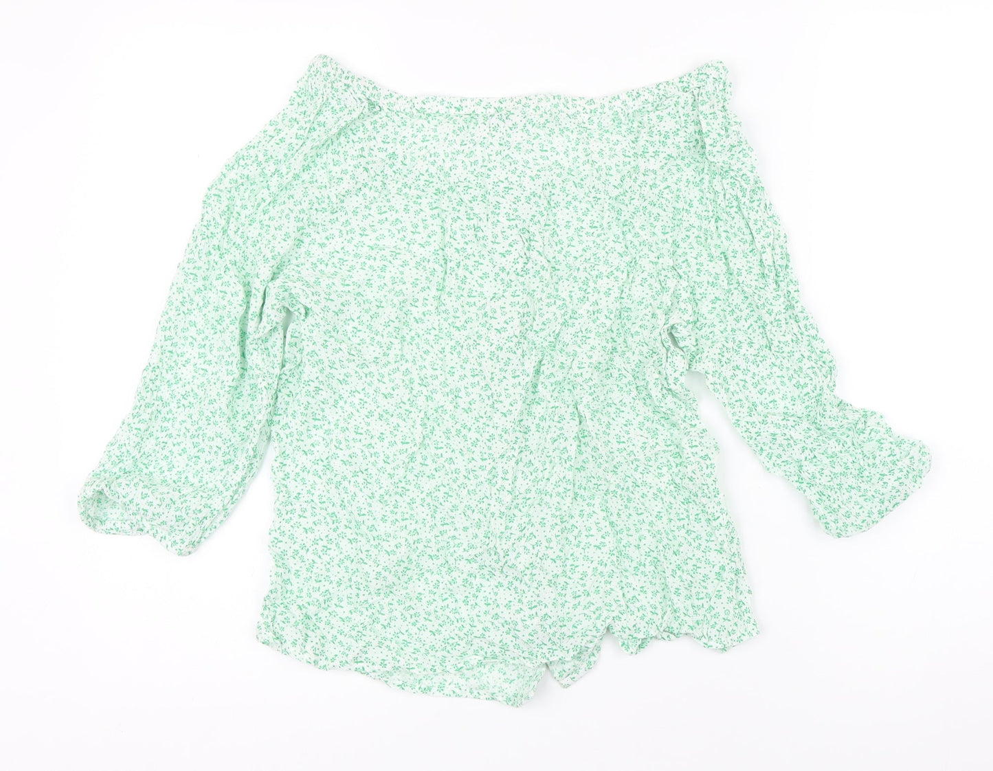 Womens UK Size 12 M&Co Green Tunic Blouse