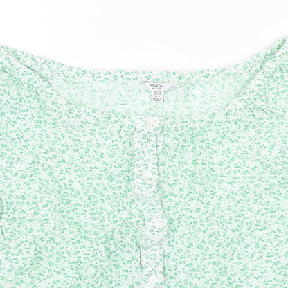 Womens UK Size 12 M&Co Green Tunic Blouse