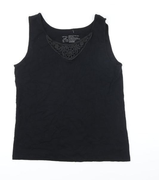 Womens UK Size XL ESMARA Black Basic T-Shirt