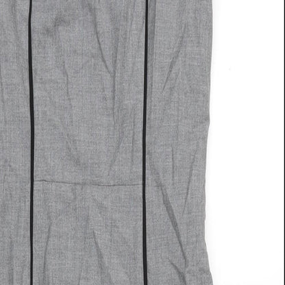 Oasis Womens Grey Polyester Pencil Dress Size 8 Boat Neck