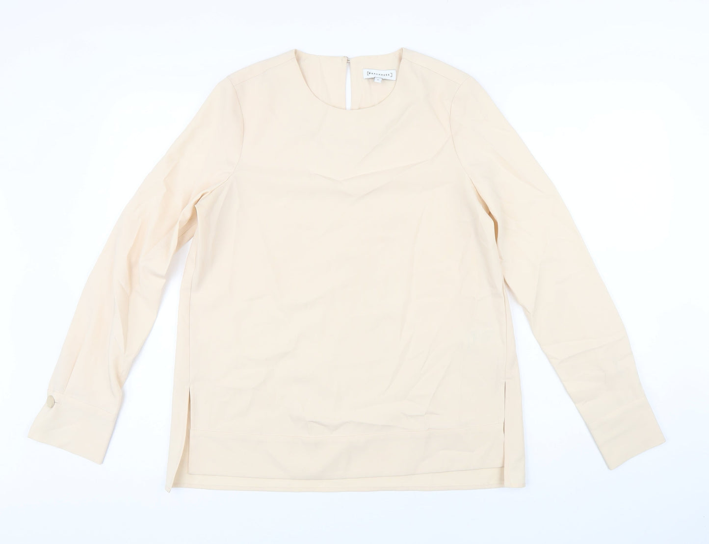 Womens UK Size 8 Warehouse Beige Tunic Blouse