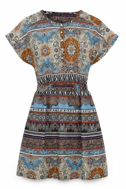 South Womens Multicoloured Floral Polyester A-Line Size 10 Boat Neck