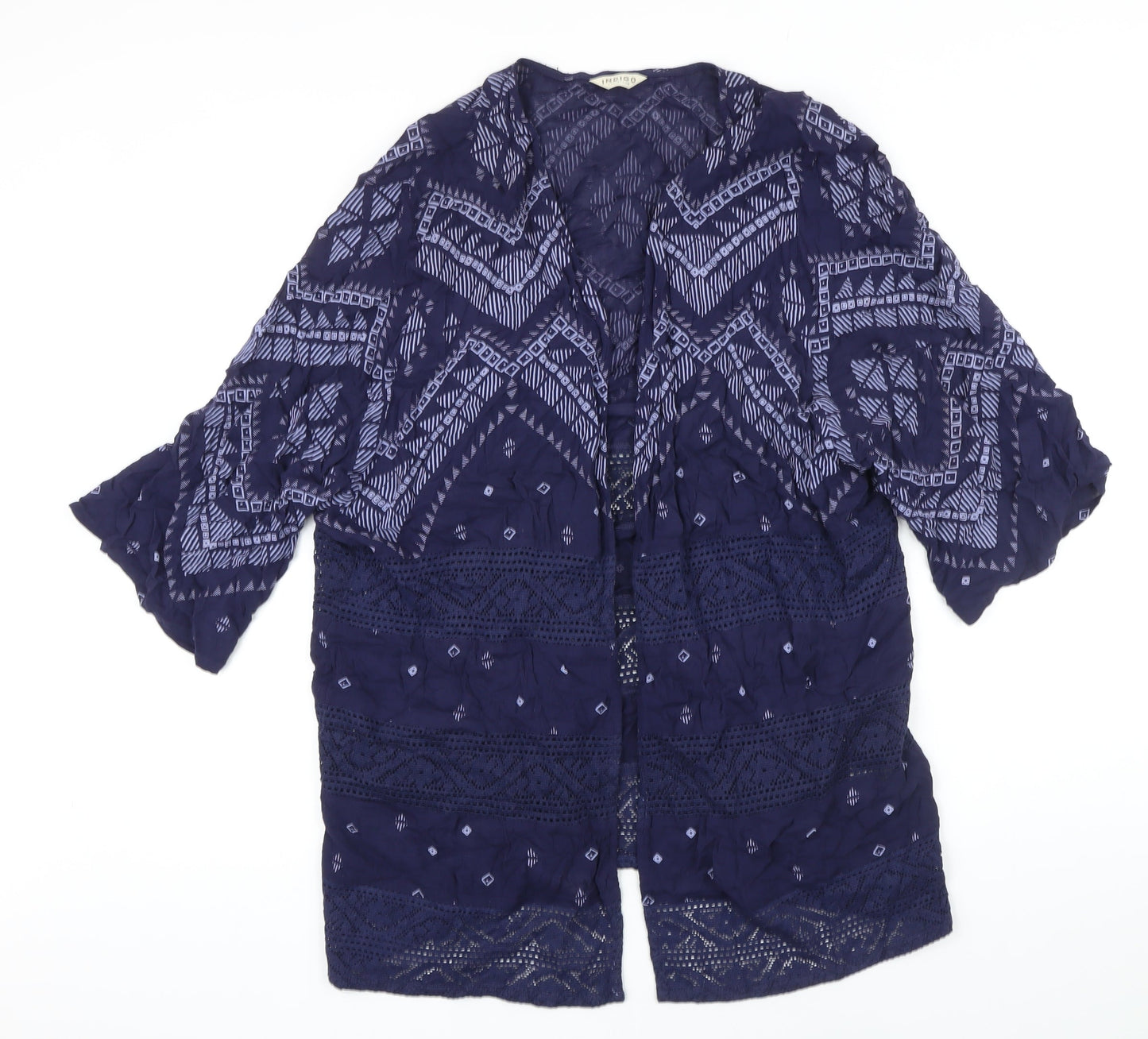 Womens UK Size 8 M&S Blue Kimono Coat