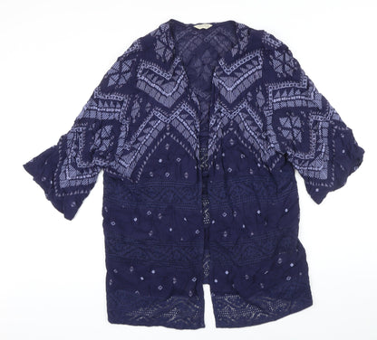 Womens UK Size 8 M&S Blue Kimono Coat