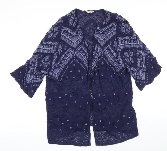 Womens UK Size 8 M&S Blue Kimono Coat