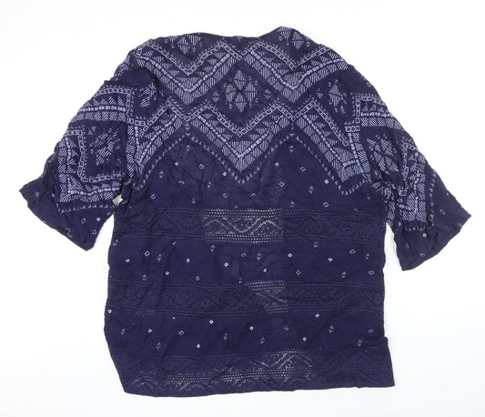 Womens UK Size 8 M&S Blue Kimono Coat