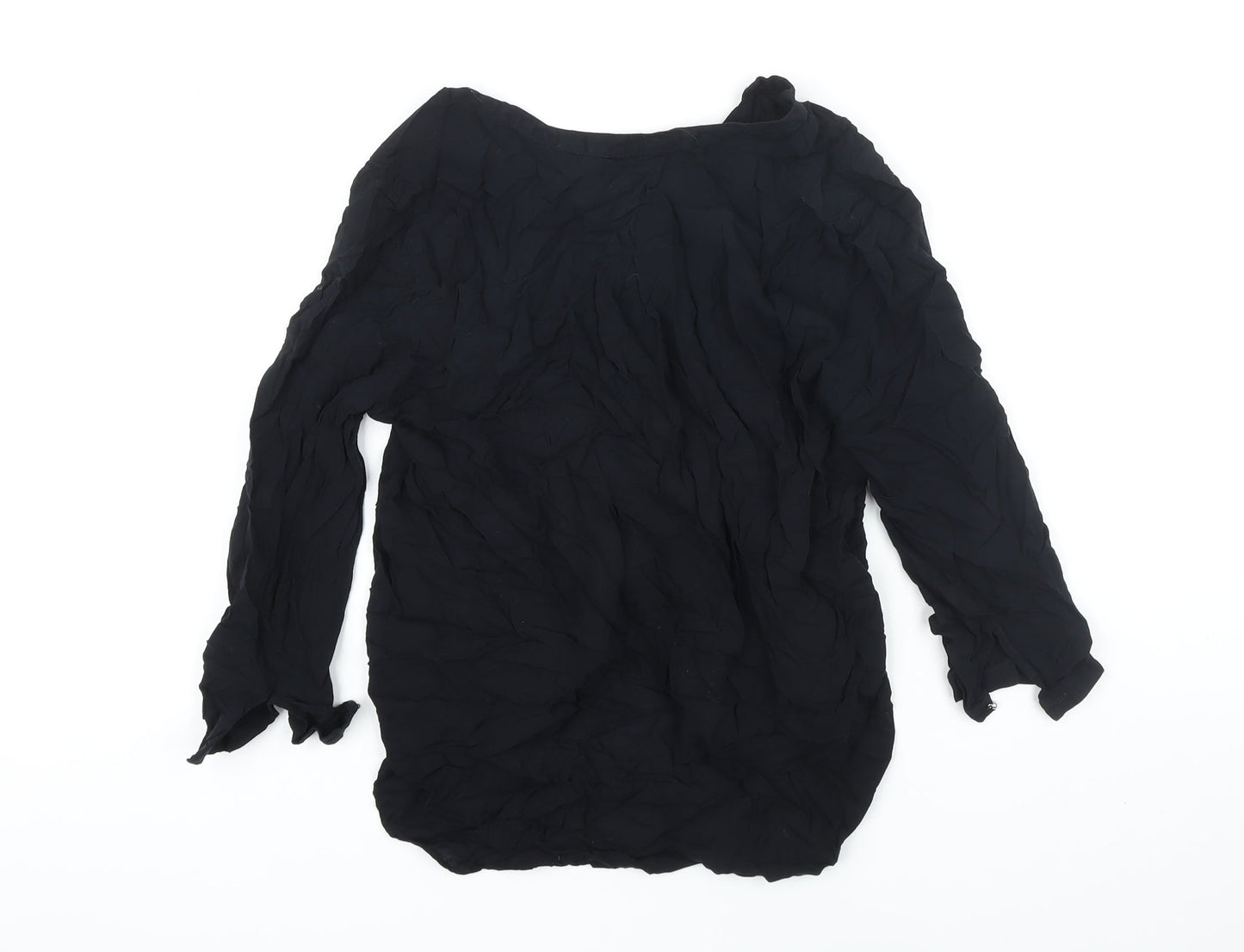 Womens UK Size L Zara Black Tunic Blouse