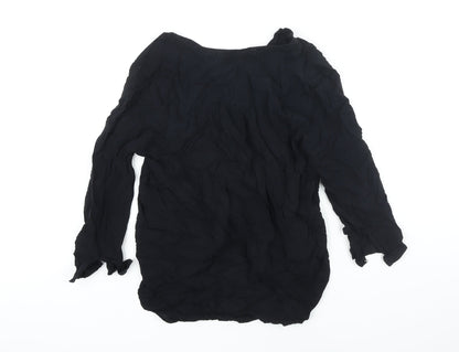 Womens UK Size L Zara Black Tunic Blouse