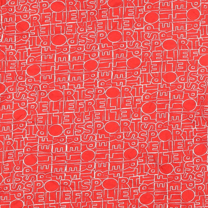 Sports Relief Womens Red Geometric 100% Cotton Basic T-Shirt Size S Round Neck